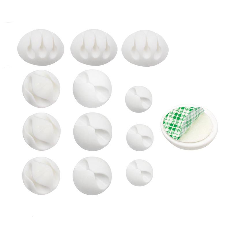 Silicone Desktop Cable Organizer - Self-Adhesive Cable Clip & Management Hub