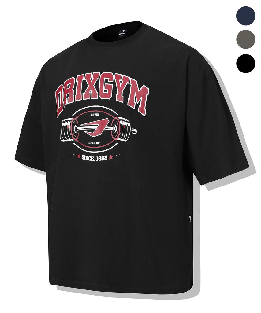DRIX Gym Big Logo Graphic Oversized Half Sleeve_3Color