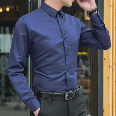 Weißes Slim-Fit Langarm-Businesshemd für Herren (Übergröße & Unisex)