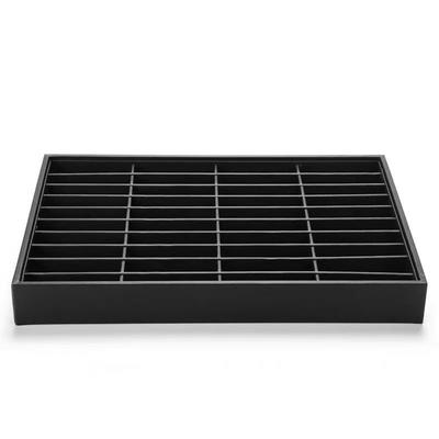 Stackable Jewelry Display Tray Multi Compartments Flat Bottom PU Leather Jewelry Pallet Wear-resistant Removable Dividers