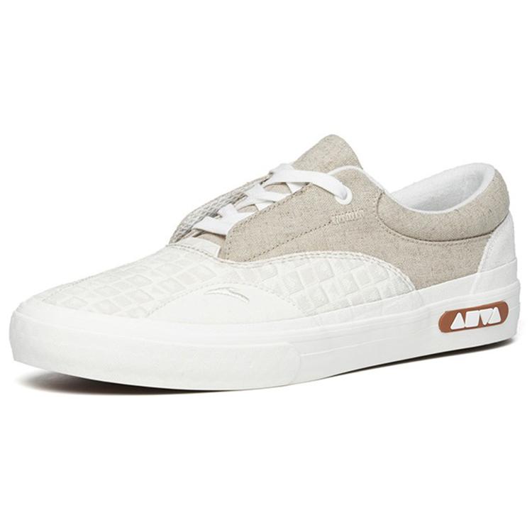 Anta Slip Resistant, Abrasion Resistant, Lightweight Low top Skateboard Shoes Women's Gray White Lace Up Version 122228015-11