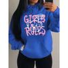 Girls Rules Pink Kiss Cartoon Love Bear Design Women Hoodies Autumn Y2K Hoody Casual Sportswear Fleece Clothes