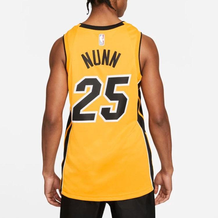 Nike NBA Polyester Sleeveless Fitted Mid-Impact Color-Block Basketball Jersey, Fan Edition, 2020-2021 Season, Miami Heat, Nunn No. 25 CN9934-719