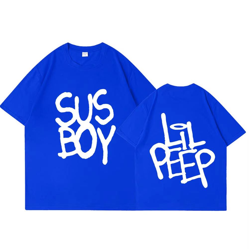 Hot Rapper Lil Peep Sus Boy Pink T Shirt Men Women Fashion Hip Hop Short Sleeve T-shirt High Quality Y2k Short Sleeves Classic
