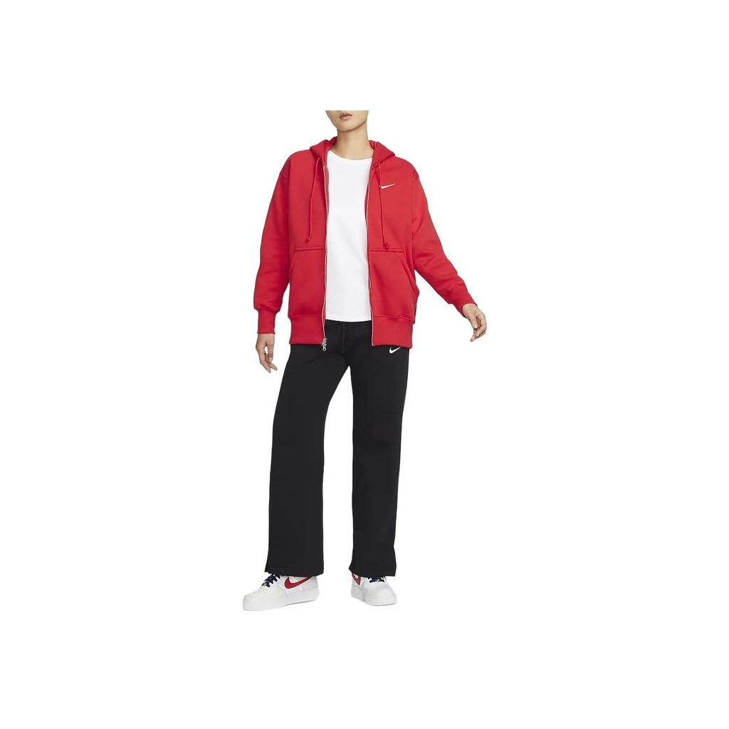 Nike Phoenix Fleece Chinese New Year Collection FW23 Zip-Up Hoodie With Fleece Lining Women Tops University-Red DQ5759-657