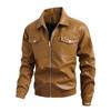 Mens Oversized Faux Leather Biker Jacket With Stand Collar Loose Fit Fall Winter 2026 Style