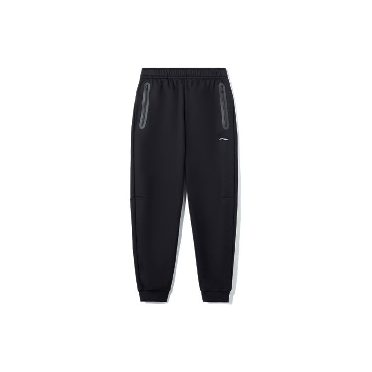 

Li-Ning Reflective Logo Tapered Knit Sports Pants Men bottoms Black AKLR889-1 S