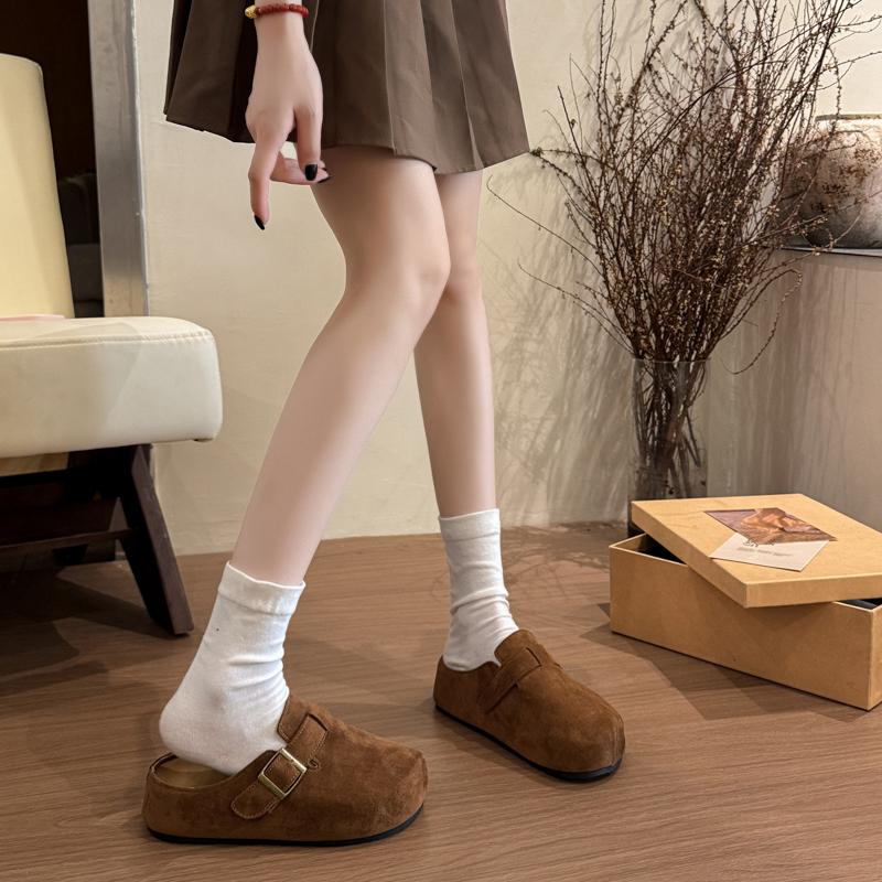 Fashion Fashionable and Simple Hot-selling Summer 2025 Women's Half Slippers Slip-On Fur Covered Toe Shoes Leisure Women's Shoes