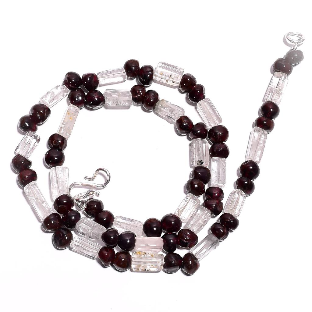 Natural Crystal Garnet Gemstone Mix Shape Smooth Beads Necklace 17" UB-5022 UB-5022