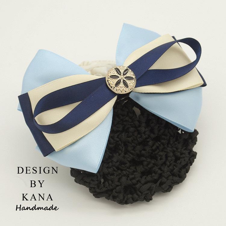 Women's Blue Flower Hair Net & Hairpin for Professionals