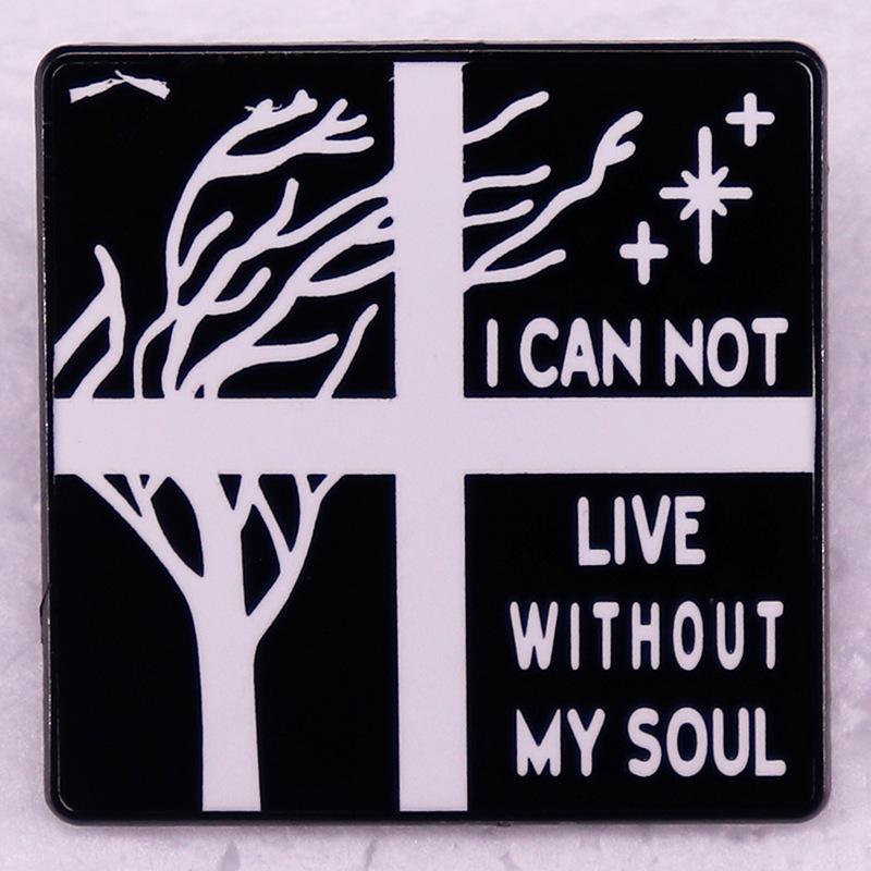 Emily Brontë  Wuthering Heights  Quote Soul Brooch Badge