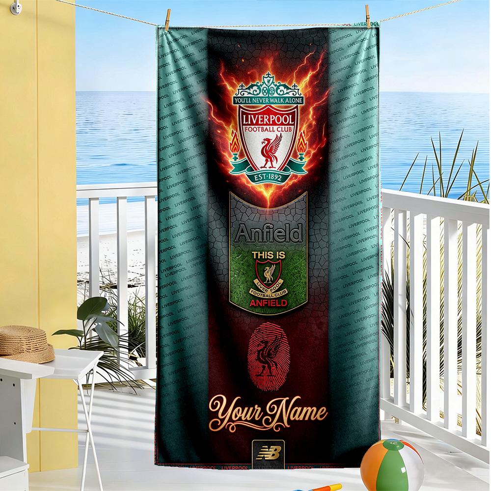 Liverpool Team Customize Your Name Beach Towel Quickdry Soft Microfiber Portable For Swimmingbeachcamping Travel Beach Accessoriesgym