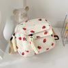 A Lovely Grassy Shoulder Bag, Strawberry Pattern, Multi-pocket Phe Bag, Casual Crossbody Bag, Women's Makeup Bag, Student Bag.