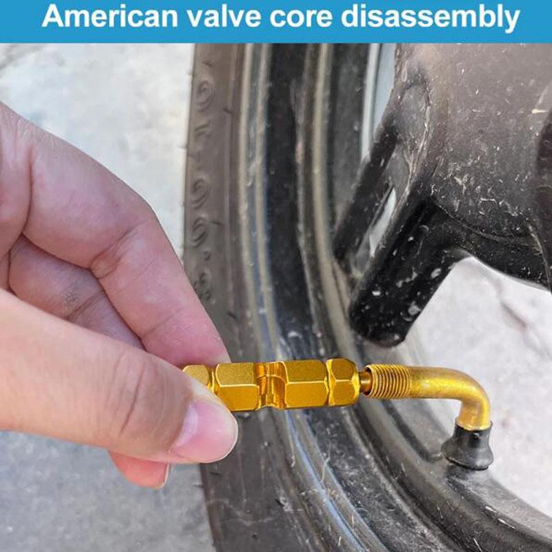 Aluminum Alloy French Valve Wrench Tool American Valve Core Tool Multi-function Removal Tire Extension Rod