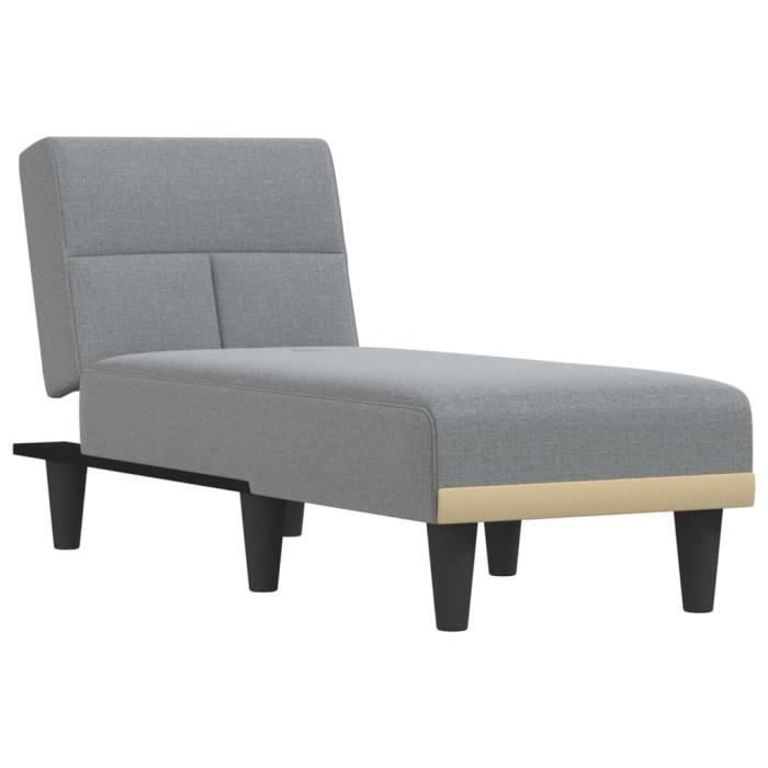 VidaXL Chaise Longue Light Grey Fabric 352813