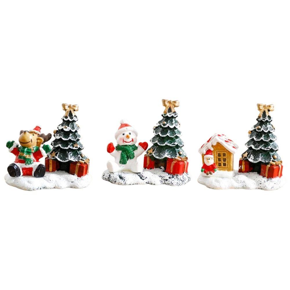 Cartoon Santa Claus Snowman Figurines Mini Merry Christmas Decorations  Christmas Party Decoration