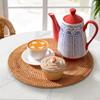 [LANGYU] Rattan Trivet, Heat-Resistant, Natural Rattan, 25cm, 30cm, 35cm, Stylish, Round, Washable, Handmade, Heat-Resistant, Hand-Woven,
