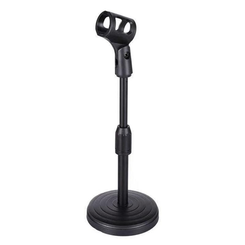 

Adjustable Desktop Microphone Stand with Large Round Base Nonslip Mic Holder Rack for Video Recording and Podcasting 1