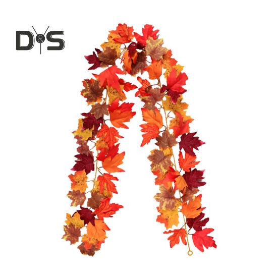 

175/200 см искусственная гирлянда из кленовых листьев для дома, сада, помещения, улицы, подвесные искусственные красные листья, растения, виноградная лоза, украшение на Хэллоуин, осенний фестиваль урожая E