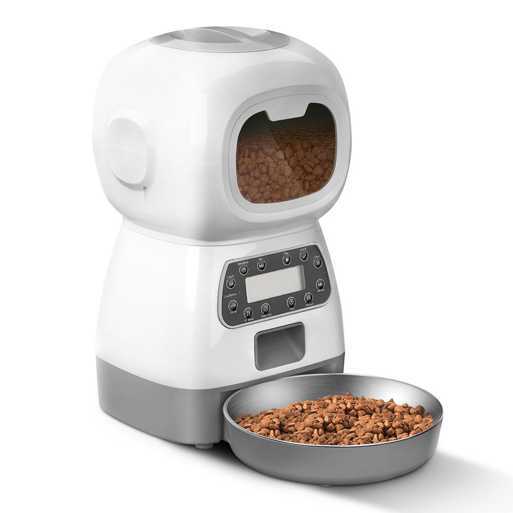 Mangiatoia Automatica per Animali con Timer, Registrazione Vocale, Controllo da Telefono, Dispenser Cibo per Gatti e Cani per Interni 3.5L