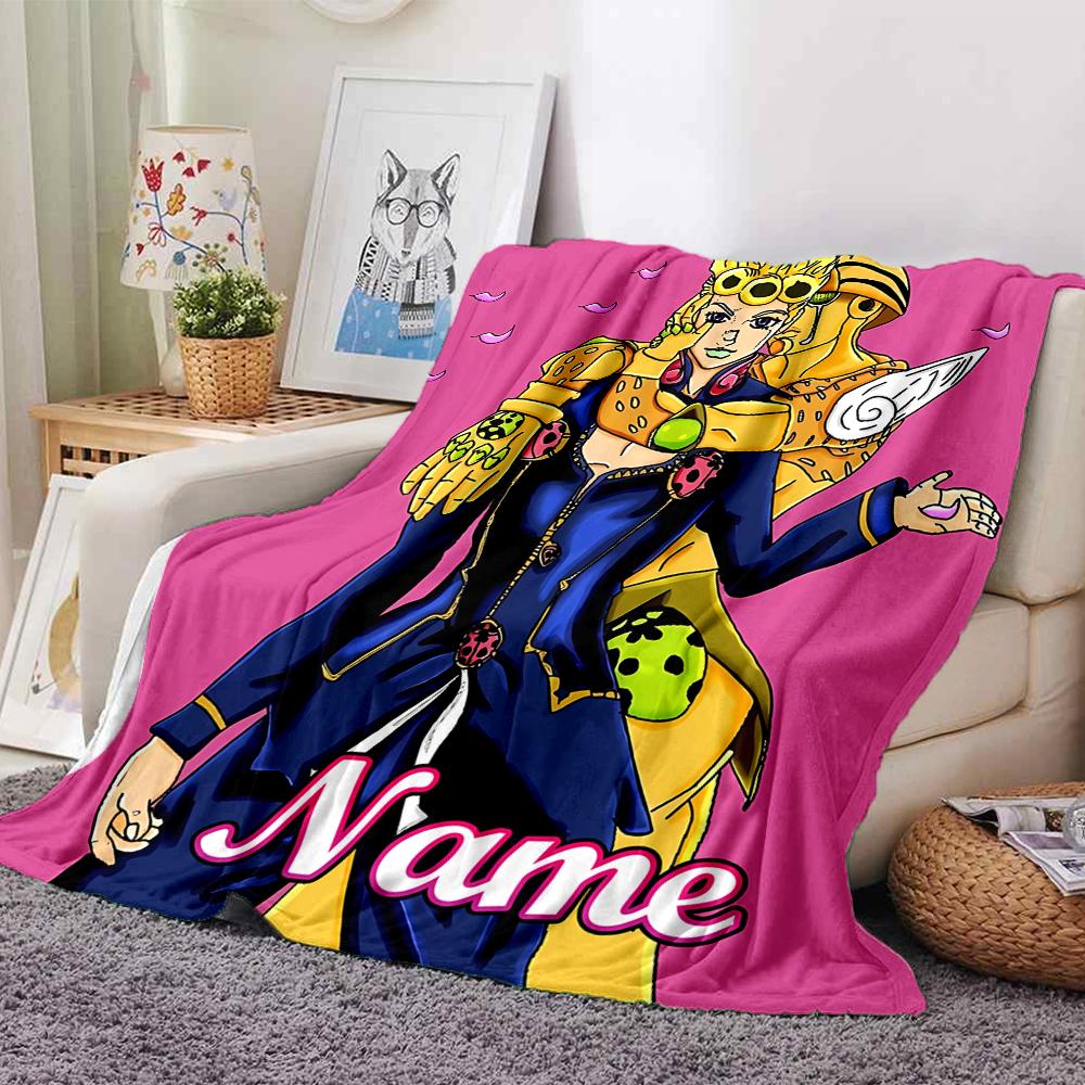 Customiz Name Personality JoJo's Bizarre Adventure Blanket Soft &Warm Sofa Office Bed Travel Lunch Break Blanket, Gift Suitable All Seasons