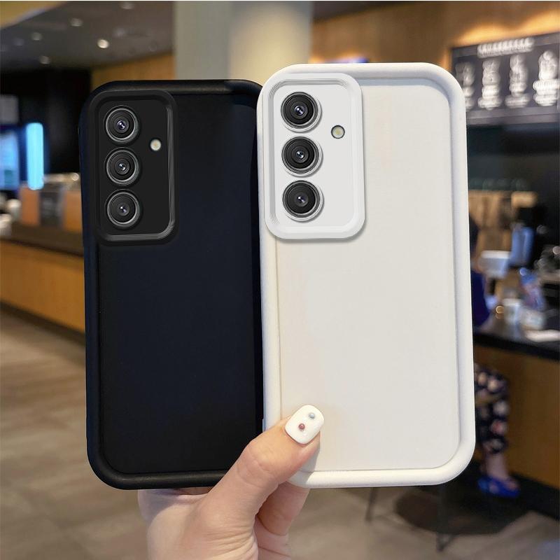 New Silicone Non-Slip Black Phone Case For Samsung Galaxy A35 A34 A33 5G Light Luxurious Washable Phone Cases Shockproof Cover