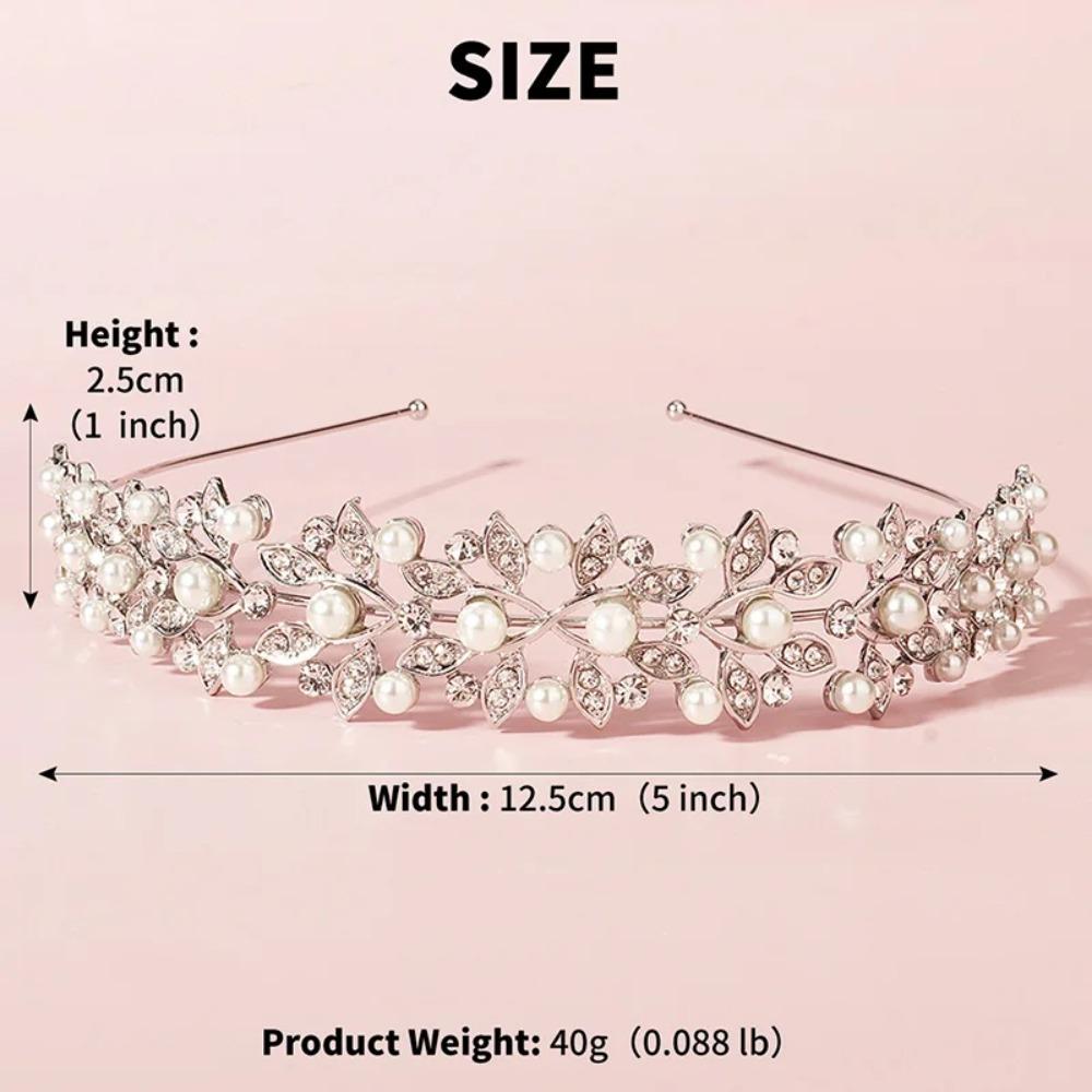 Simple Rhinestone Hair Crown Headpiece Headwear New Pearl Rhinestone Headband