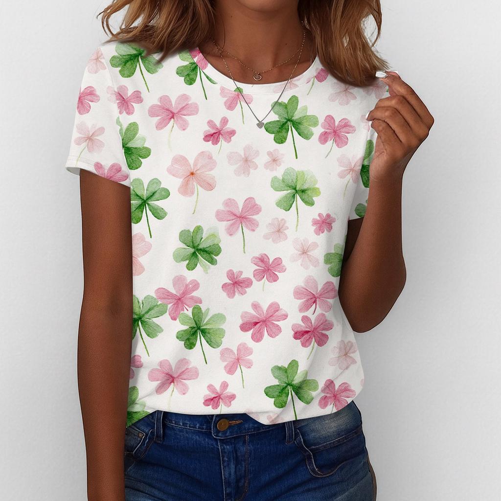 Women's T Shirt Tee Print Short Sleeve Daily Weekend Fashion Basic Regular Top  St. Patrick's Day