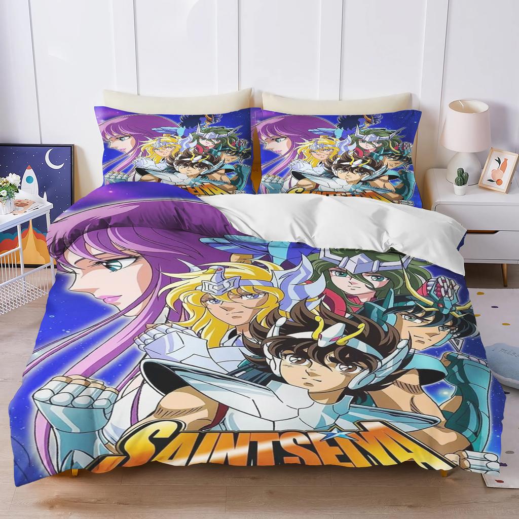 3d Print Cartoon S-Saint Seiya Bedding Sets Comforter Quilt Bed Cover Duvet Cover Pillow Case 2-3 Pieces Sets Bedroom Decoration