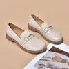 2024 Spring Women's Round Toe Leather Loafers: Korean Style, Comfortable Sheepskin Flats, Exclusive To Physical Stores.