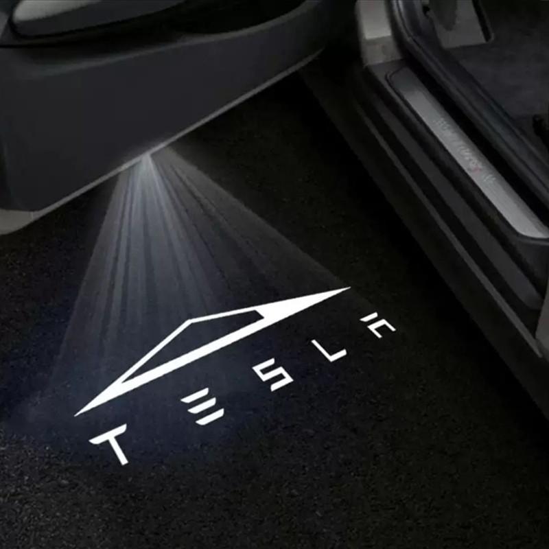 2PCS Car Door HD LED Lamp Projector Courtesy Welcome Light For Tesla Model 3 S X highland Model Y 2025
