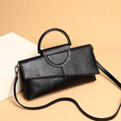 Handtasche im Retro-Krokodilmuster, elegante Clutch für Damen, modische quadratische Umhängetasche