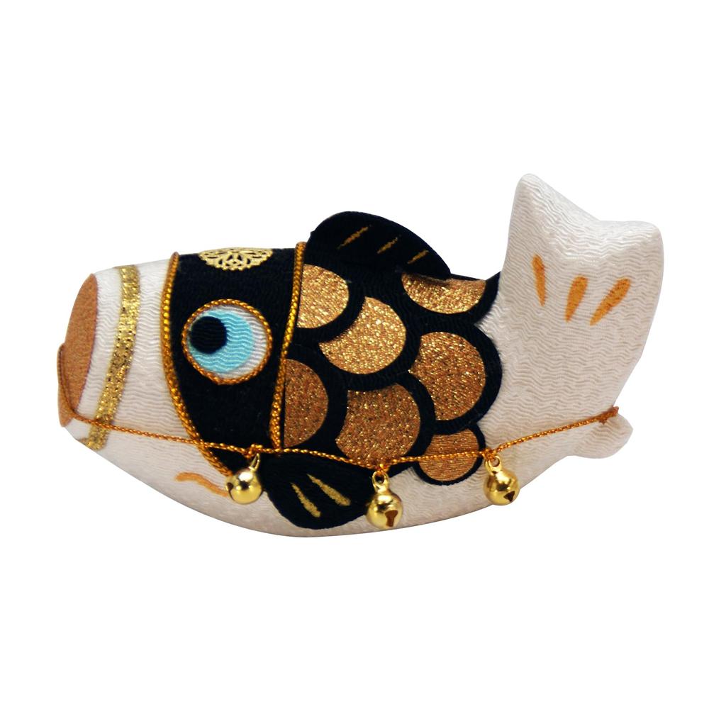 Osaka Choseido May Festival Compact 25cm Chirimen with Name Engraving and Wooden Tag Horai Couple Carp Doll, Mini, Wide, Fabric, (Shipped Separately),