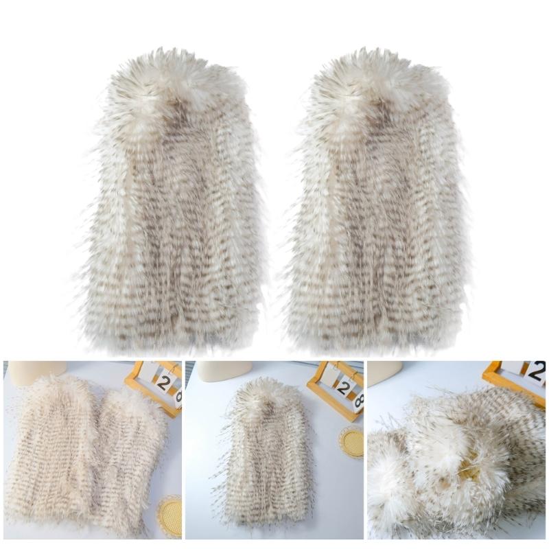 Plush Leg Warmers for Women Fuzzy Winter Boot Toppers Comfortable Stylish Thick Furry Leg Covers Footless Calf Socks