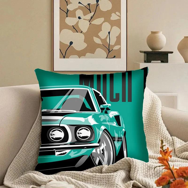Fashion Car Santana Sedan Car Pattern Printed Soft Square Pillowslip Polyester Cushion Cover Pillowcase Living Room Home Decor
