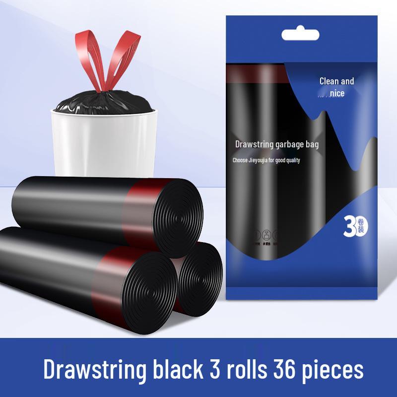 Durable Large Drawstring Trash Bags for Kitchen, Living Room & Office - Tear-Resistant, Thick, Hand-Held Plastic