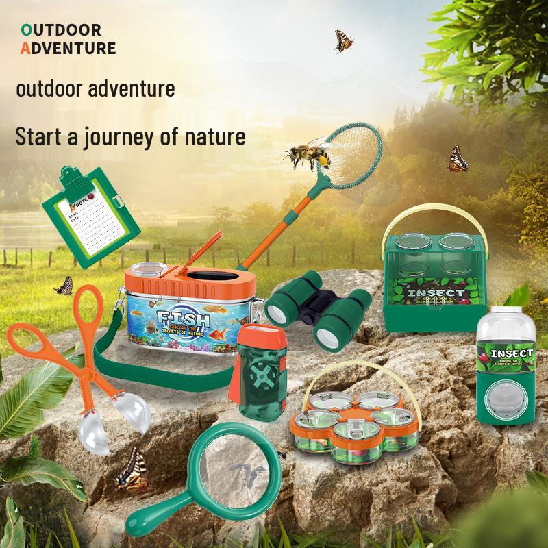Kinder Outdoor Abenteuer Insekten Beobachtungs- und Fang-Set mit Teleskop