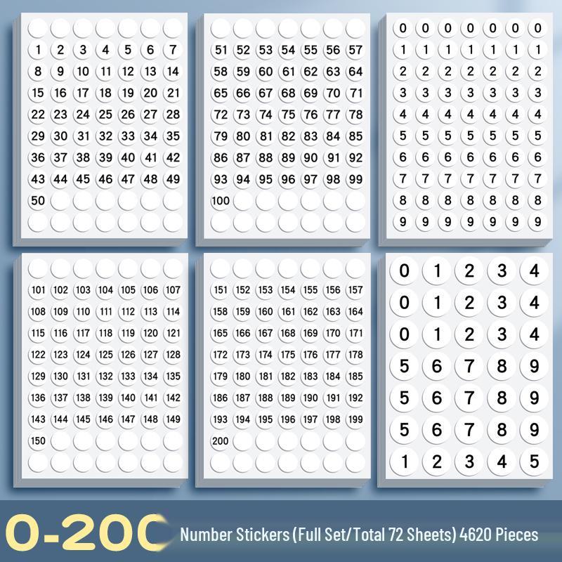 Self-Adhesive Small Round Number Stickers 1-100 for Handwritten Labels