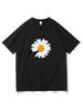 Camiseta Estilo Coreano Estampado de Margaritas Pequeñas Verano Manga Corta Sudadera Hip Hop Streetwear Y2k Vintage Unisex Camiseta Fans 01336