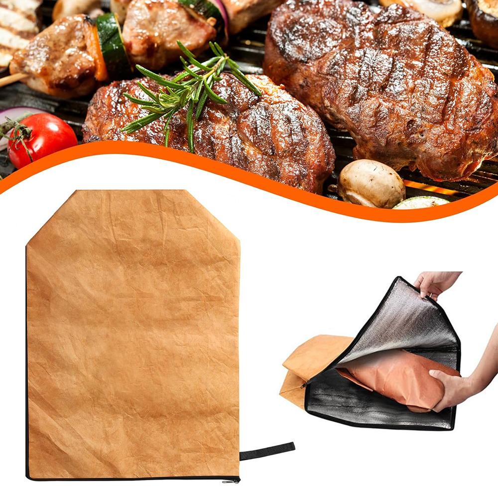 Reusable Meat Insulated Bag with Zipper for Outdoor BBQ, Smokers and Grilling
