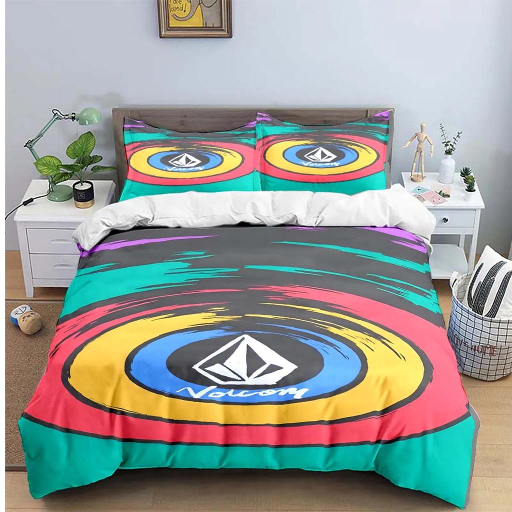 Fashion Exquisite V-Volcom Print Bedding Sets Exquisite Bed Supplies Set Duvet Cover Bed Comforter Set Bedding Set Luxury  Gift