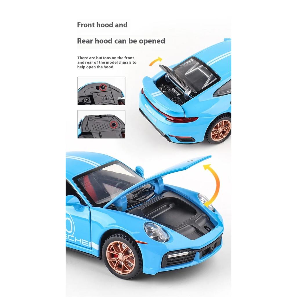 Simulation 1/32 Scale Porsche 911 Turbo S Alloy Racing Car Diecast Metal Model Children's Toy Kids Gift Birthday Present for Boys