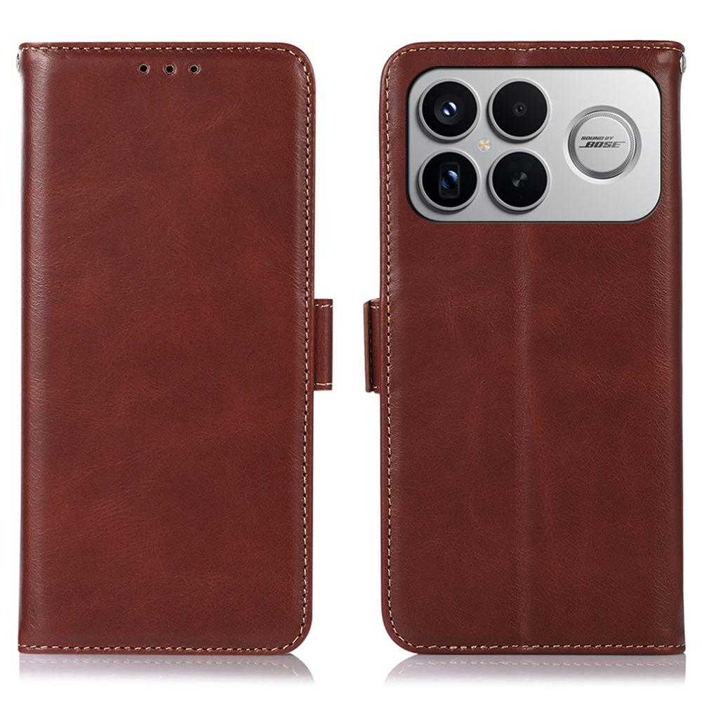 

For Xiaomi Poco F8 Ultra/Redmi K90 Pro Max 5G Case RFID Blocking Genuine Cow Leather Wallet Phone Cover