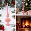 Yousheng Christmas Tree Topper 11 Inches Velvet Flocked Gourd Tree Topper Colorful Spiral Christmas Tree Decoration Festive Atmosphere Ornament