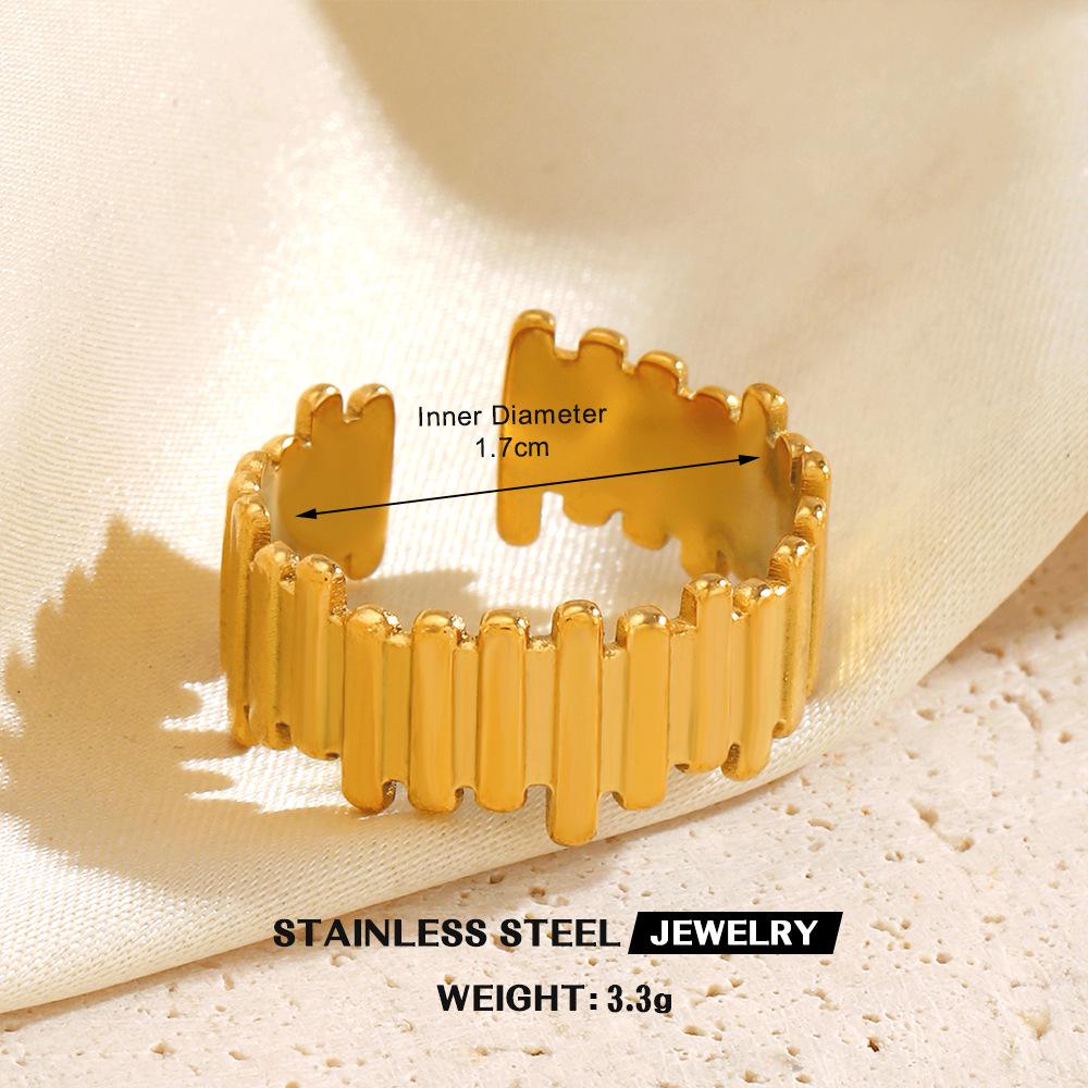 Stainless Steel Heart-Shaped Open Ring for Women - European & American Hip-Hop Style