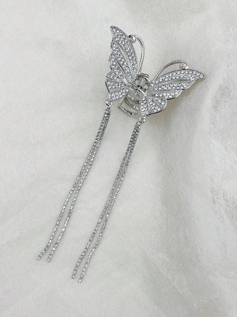 1 Pcs Fashion Full Diamond Hollow Butterfly Tassel Hair Claws For Women Girls Party Hair Accessories
