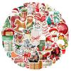 50PCS Cute Christmas Stickers Christmas Theme Sticker Funny Santa Claus Holiday Sticker Vinyl Waterproof Decals for Scrapbooking