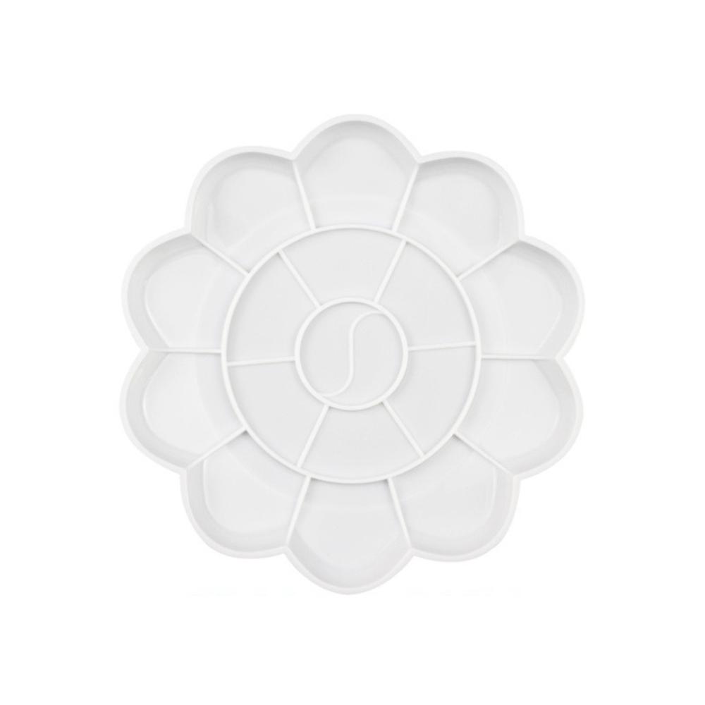 1-5PCS Flower Painting Palette Wells Plastic Reusable Artists Acrylic Watercolor Oil Portable Easy Clean Mixing Tray