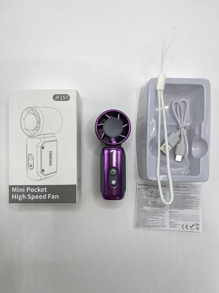 X688 Turbo Mini Handheld Fan: High-Speed, USB Rechargeable, Long-Lasting Battery, Portable for Outdoors.