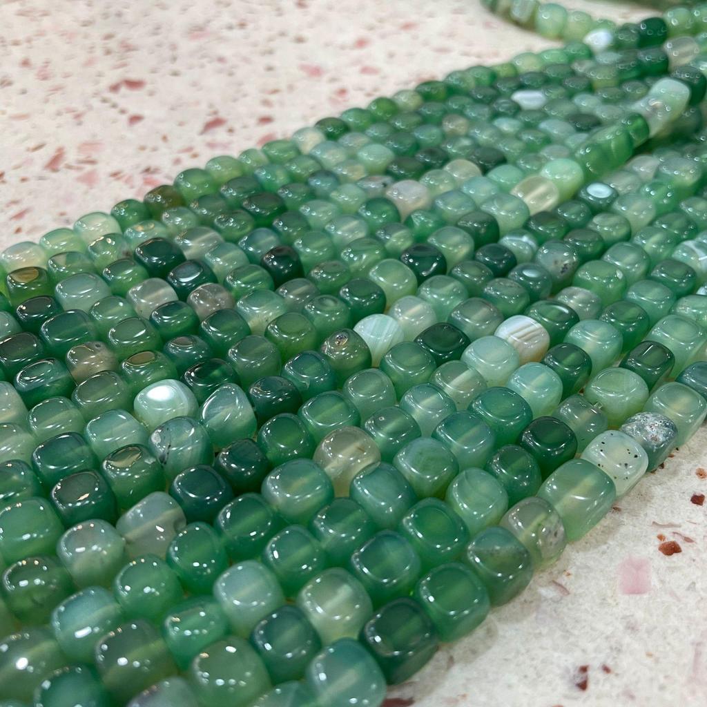 Square Green Agate Beads - 8MM DIY Jewelry Accessories Live Stream Exclusive